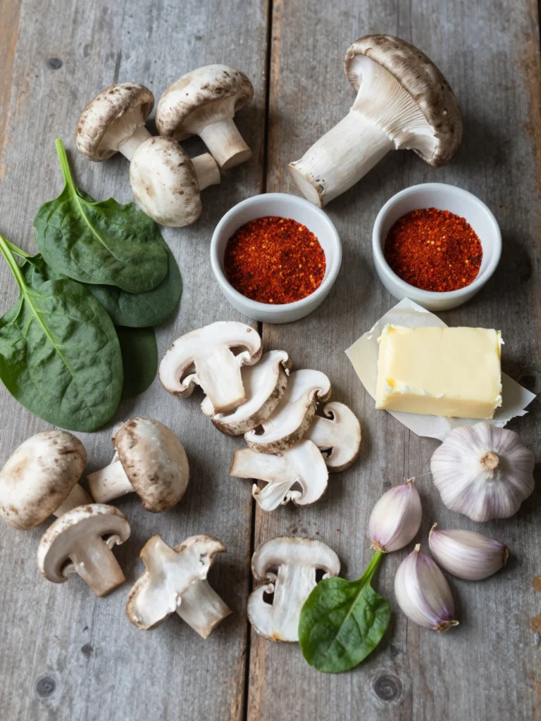 Oyster Mushroom Paprika Spinach Pizza