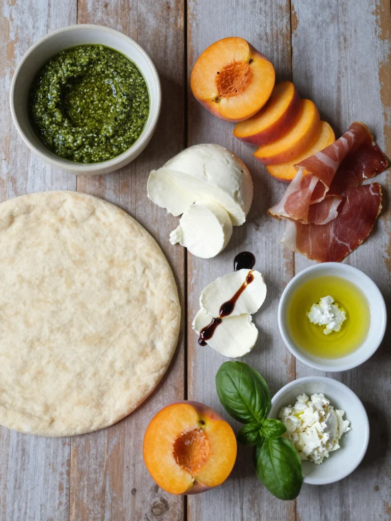 Peach Pesto Balsamic Pizza