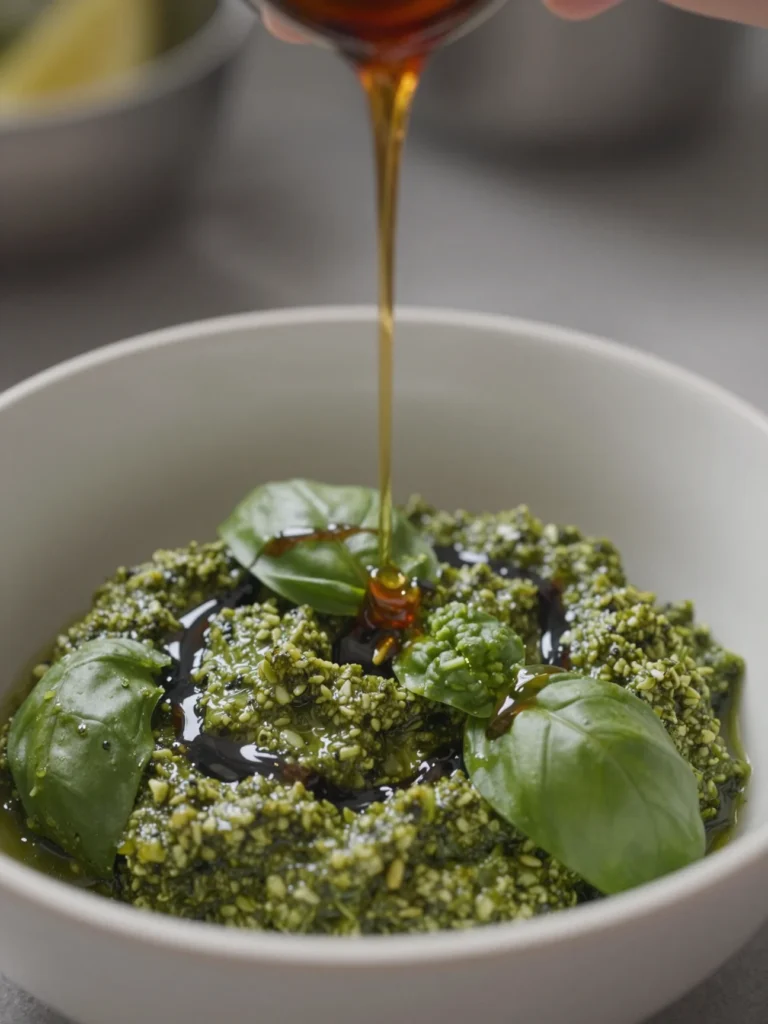 Peach Pesto Balsamic Pizza