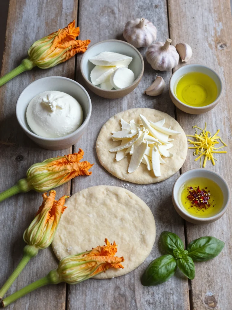 Summer Squash Blossom Pizza
