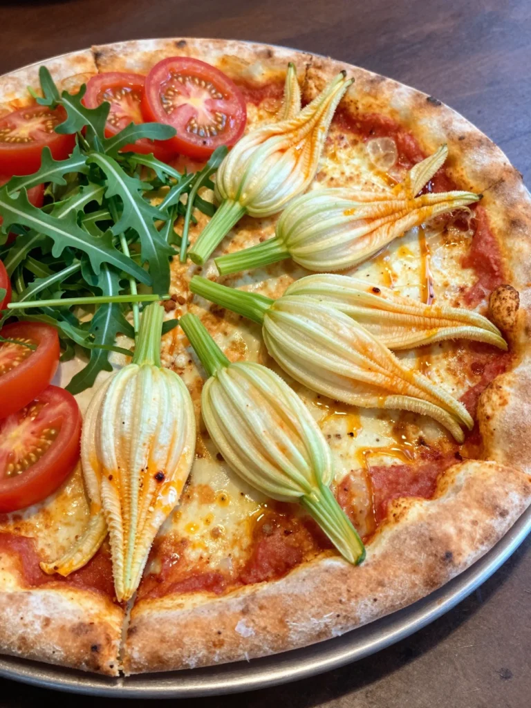 Summer Squash Blossom Pizza