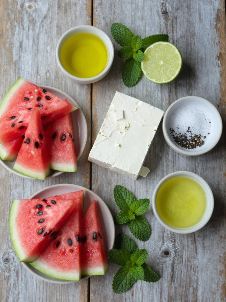 Watermelon Feta Mint Salad