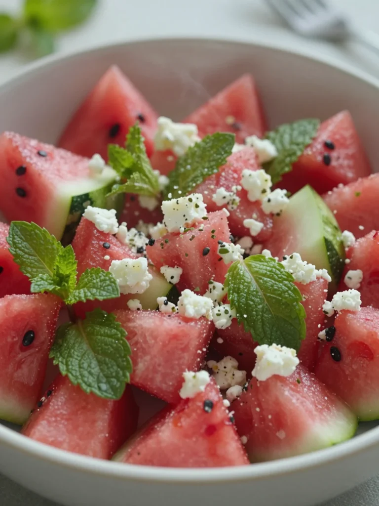 Watermelon Feta Mint Salad
